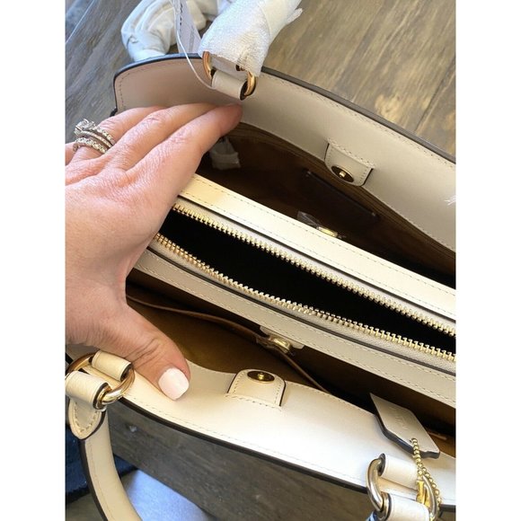 COACH NWT $428 Lillie Carryall Handbag Gold/Chalk) Signature Canvas Detachable - Picture 8 of 12